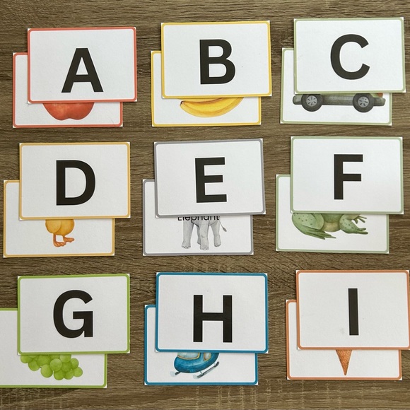 Handmade Other - Handmade Colorful Montessori Alphabet Memory Match Flash Card for Kids Education
